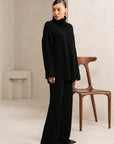 RIBBED TURTLENECK KNIT SET
