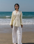 V-NECK POPLIN SHIRT