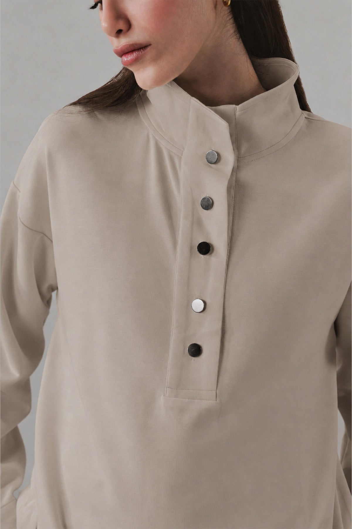 RELAXED PLACKET PULLOVER-CLOUDLUX