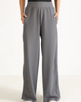 WIDE LEG PANTS-TEXTURED RIB
