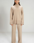 CAMEL CO-ORD SET - KNIT WEAR