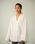 V-NECK POPLIN SHIRT