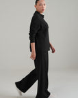 PLEATED WIDE LEG PANT - DOUBLE KNIT