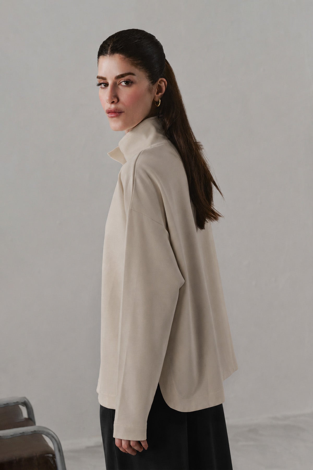 RELAXED PLACKET PULLOVER-CLOUDLUX
