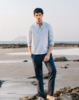 BAND COLLAR LINEN SHIRT