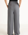 WIDE LEG PANTS-TEXTURED RIB