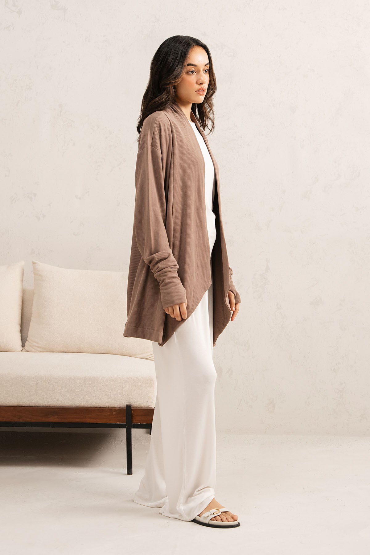 WRAP-FRONT LOUNGE CARDIGAN - CLOUDLUX