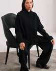 BLACK ZIP CO-ORD SET - KNIT WEAR