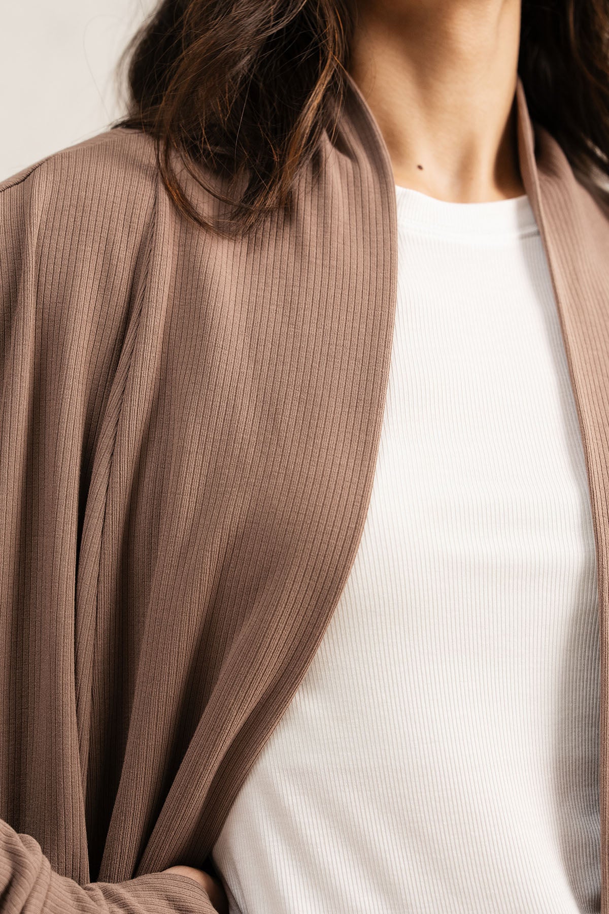 WRAP-FRONT LOUNGE CARDIGAN - CLOUDLUX