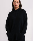 BLACK ZIP CO-ORD SET - KNIT WEAR