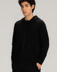 TEXTURED ZIP UP HOODIE
