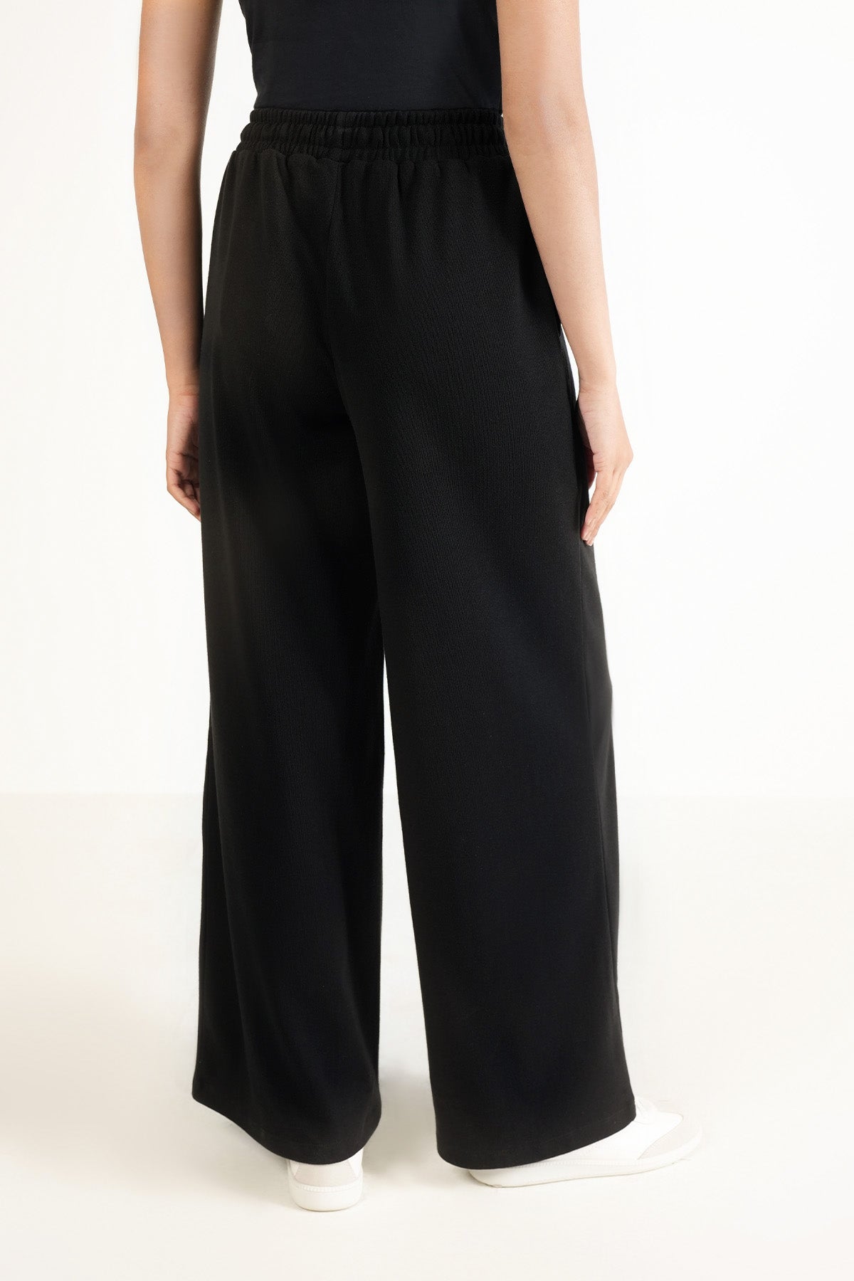 WIDE LEG PANTS-TEXTURED RIB
