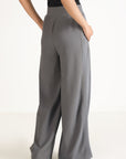 WIDE LEG PANTS-TEXTURED RIB