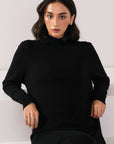 BLACK KNIT LONG DRESS - KNIT WEAR