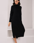 BLACK KNIT LONG DRESS - KNIT WEAR