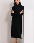 BLACK KNIT LONG DRESS - KNIT WEAR