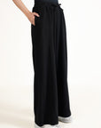 WIDE LEG PANTS-TEXTURED RIB