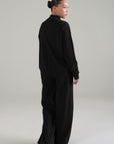 PLEATED WIDE LEG PANT - DOUBLE KNIT