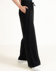 WIDE LEG PANTS-TEXTURED RIB