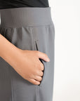 WIDE LEG PANTS-TEXTURED RIB