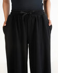 WIDE LEG PANTS-TEXTURED RIB