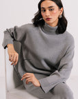 STONE GREY CO-ORD SET - KNITWEAR