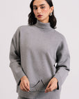 STONE GREY CO-ORD SET - KNITWEAR