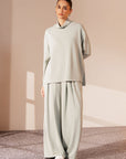 MOCK NECK SIDE SLIT CLOUDLUX
