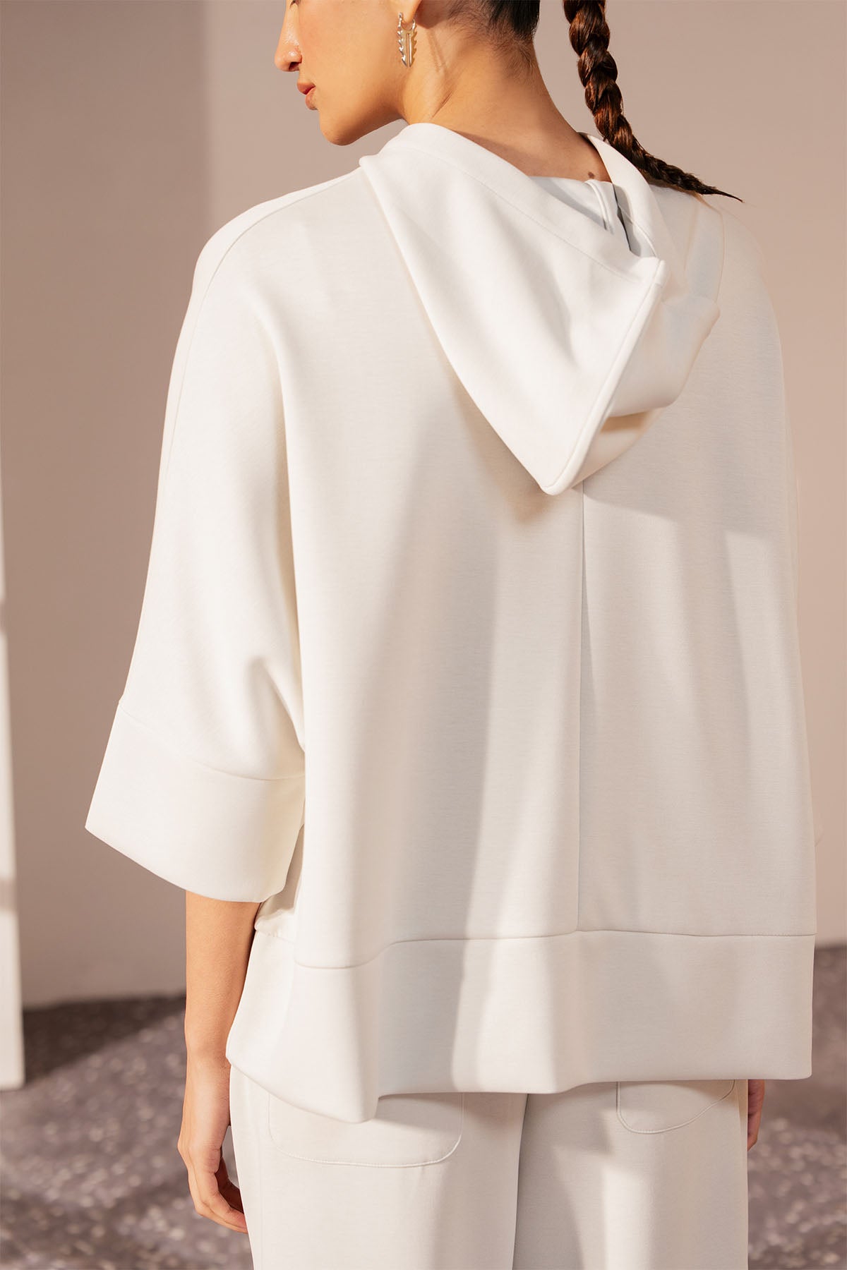 QUARTER SLEEVE OVERSIZED TOP-CLOUDLUX-LIGHT