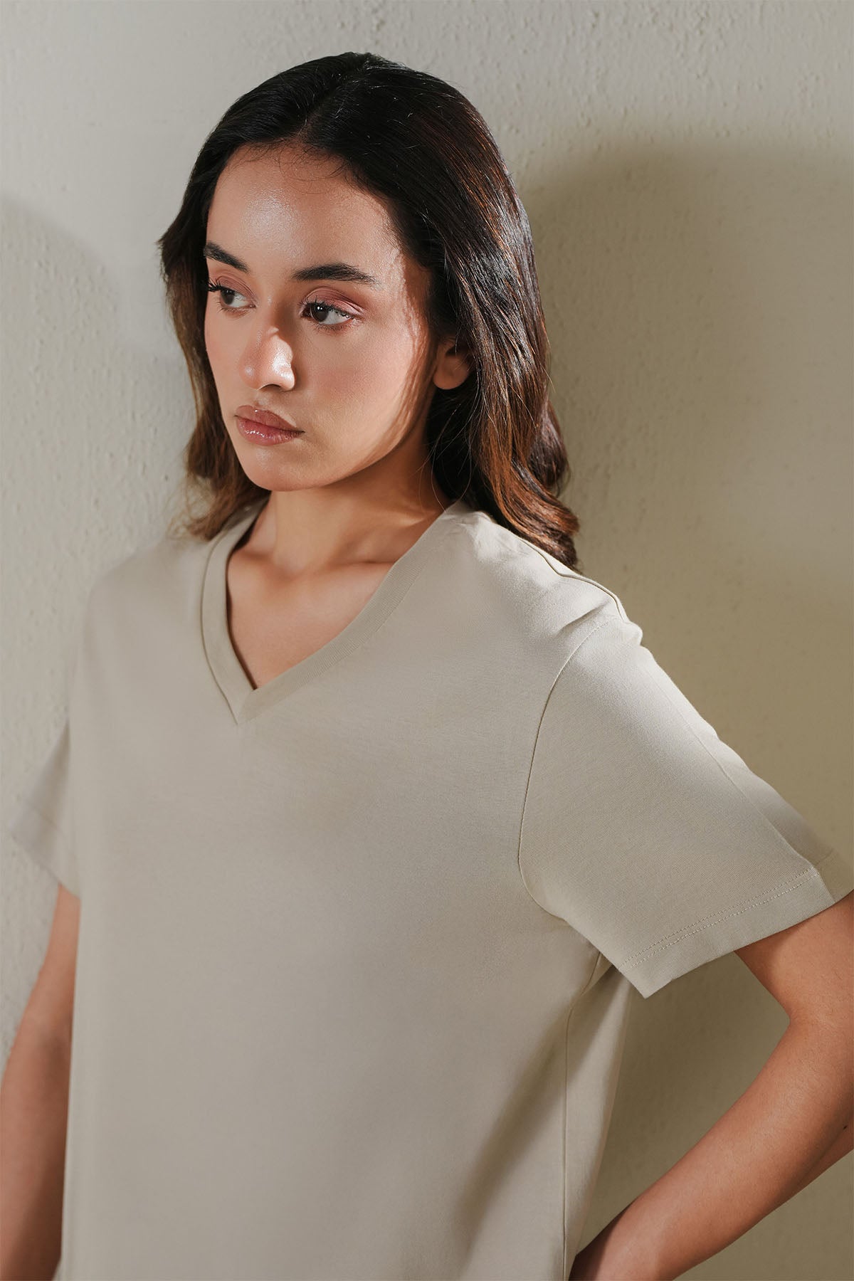  T-SHIRT V-NECK SUPIMA COTTON