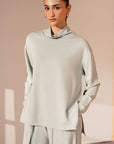 MOCK NECK SIDE SLIT CLOUDLUX