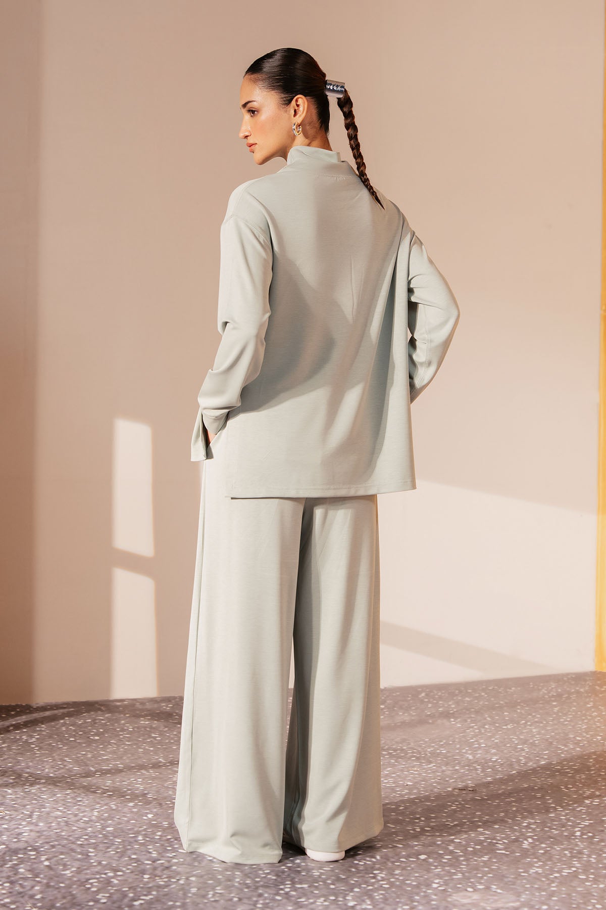 MOCK NECK SIDE SLIT CLOUDLUX