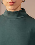 COWL NECK QUARTER SLEEVE CLOUDLUX