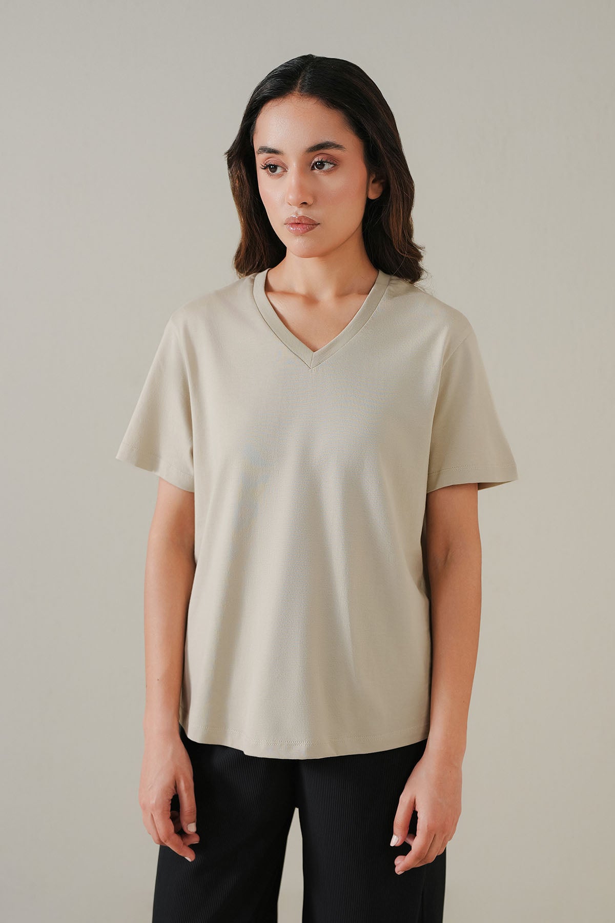  T-SHIRT V-NECK SUPIMA COTTON