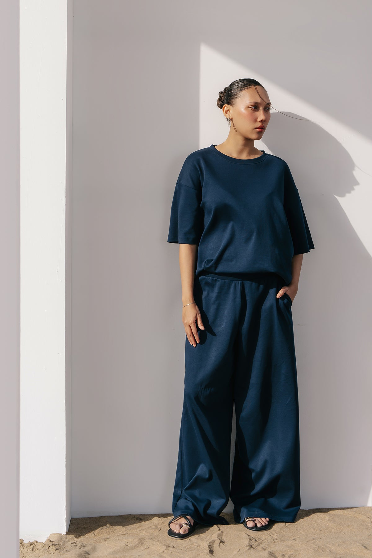 MOVE WIDE TROUSERS-DOUBLE KNIT