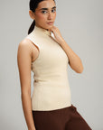 OATMEAL MOCK NECK SWEATER - KNIT WEAR