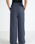 WIDE LEG PANTS-TEXTURED RIB