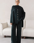 SHAWL COLLAR KNIT SET