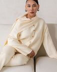 SHAWL COLLAR KNIT SET