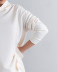 TEXTURED MOCK NECK SIDE SLIT-CLOUDLUX