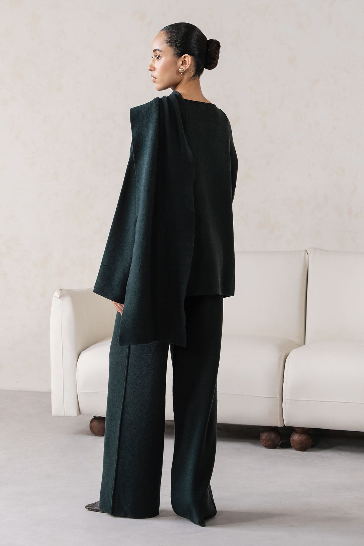 SHAWL COLLAR KNIT SET