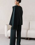 SHAWL COLLAR KNIT SET