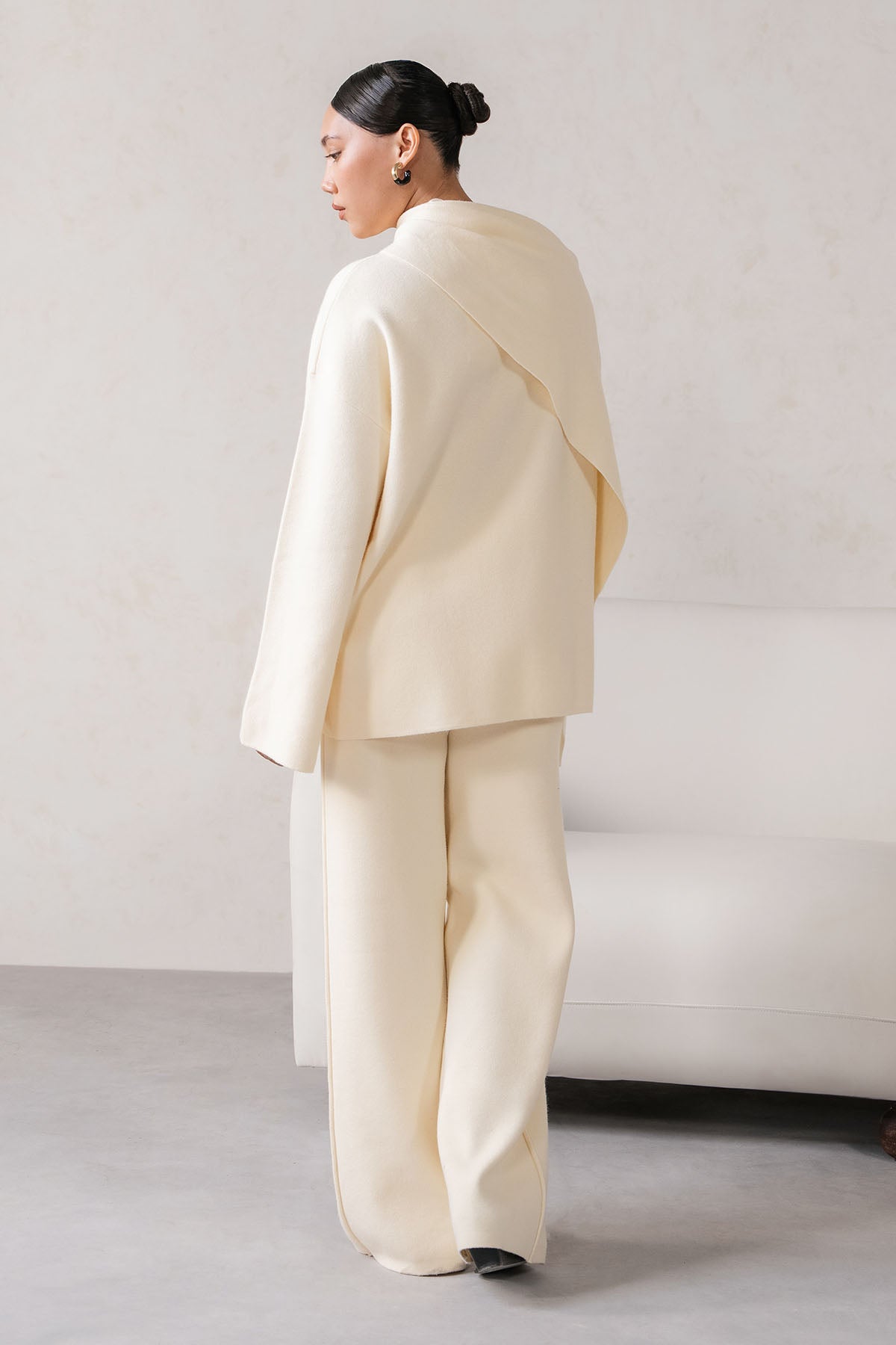 SHAWL COLLAR KNIT SET