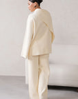 SHAWL COLLAR KNIT SET