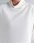 TEXTURED MOCK NECK SIDE SLIT-CLOUDLUX