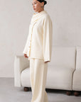 SHAWL COLLAR KNIT SET