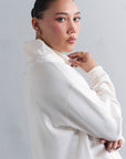 TEXTURED MOCK NECK SIDE SLIT-CLOUDLUX
