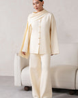 SHAWL COLLAR KNIT SET