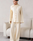 SHAWL COLLAR KNIT SET