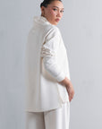 TEXTURED MOCK NECK SIDE SLIT-CLOUDLUX